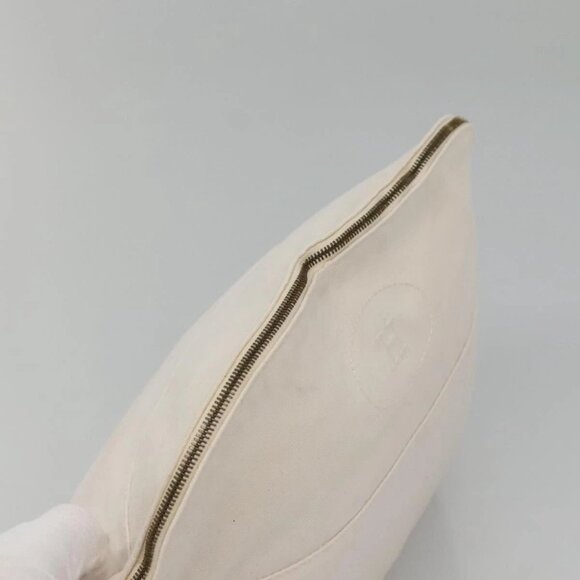 HERMES Bolide Pouch Canvas 2Set Beige Red Silver Auth - Picture 6 of 15